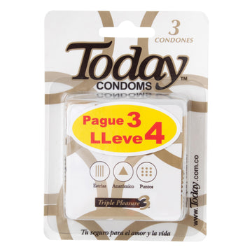 Preservativo Today Triple Pleasure pague 3 lleve 4 — Haleon