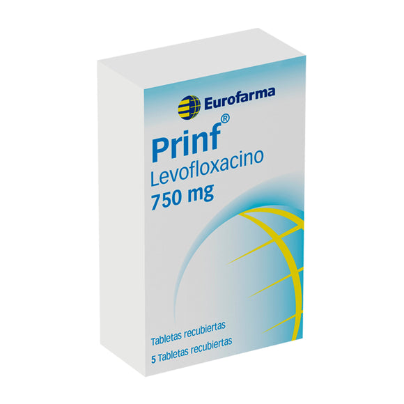 Prinf 750mg — Levofloxacino 5 tabletas