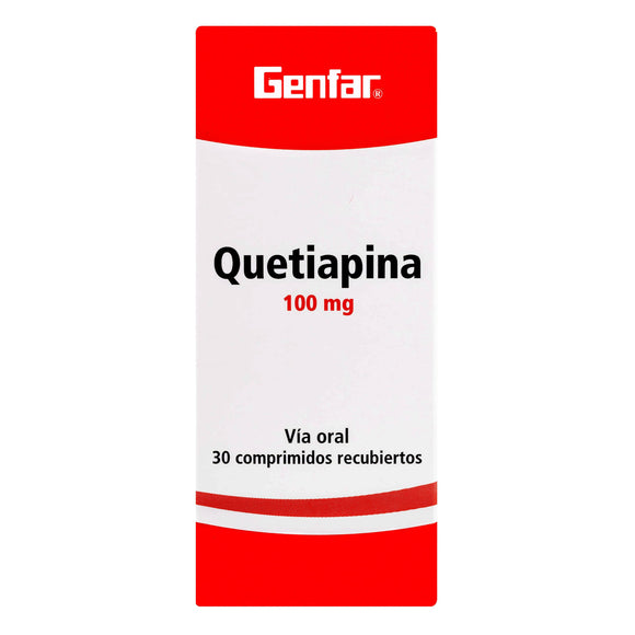 Quetiapina 100 mg 30 Tabletas — Genfar