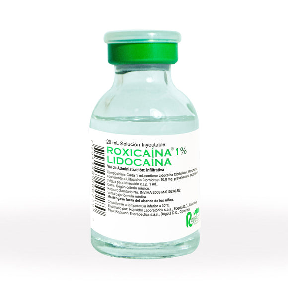 Roxicaína 1% Simple lidocaína 20 ml — Ropsohn Therapeutics