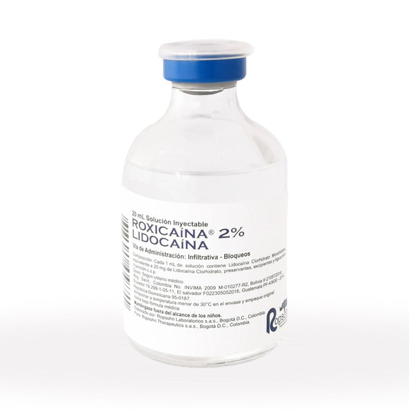 Roxicaína 2% Simple lidocaína 20 ml — Ropsohn Therapeutics