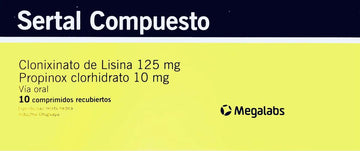 Sertal Compuesto propinoxato + clonixinato de lisina 10 mg 10 tabletas — Megalabs