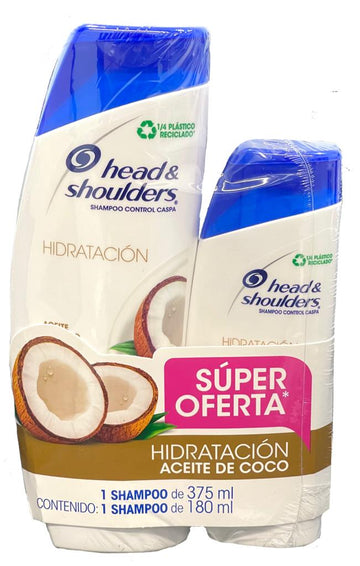 Shampoo Head & Shoulders Hidratación Coco 375 ml + 180 ml — Procter & Gamble