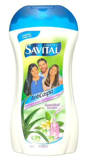 Shampoo Savital Anticaspa Té-Seda Líquida y Sábila 550 ml — Unilever