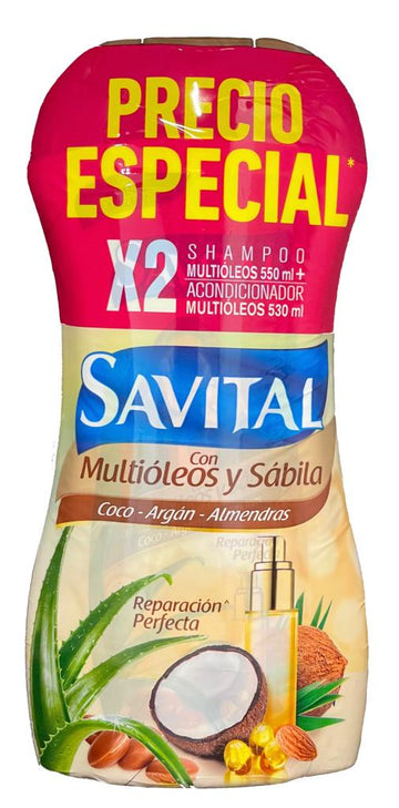 Shampoo Savital Multioleos 550 ml+acondicionador Multioleos 530 ml — Unilever