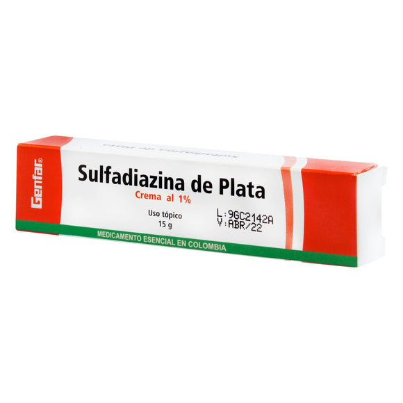 Sulfadiazina de plata 1% crema 15g — Genfar