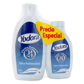Talco Yodora desodorante 120g + 60g + 30g — Tecnoquímicas
