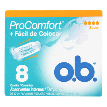 Tampón OB Proconfort Super 8 Unidades — Johnson & Johnson