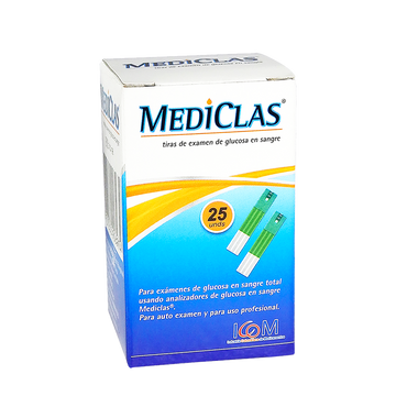Tiras Reactivas Glucometría Mediclas 25 Unidades — Icom