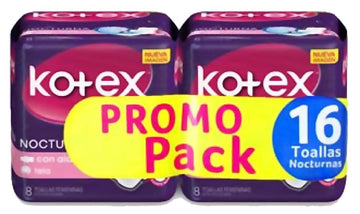 Toallas Kotex Nocturna Tela Promo Pack 16 Unidades — Colombiana Kimberly Colpa