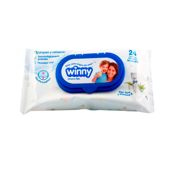 Toallitas Winny Aloe + Vitamina E 24 Unidades — Tecnoquímicas