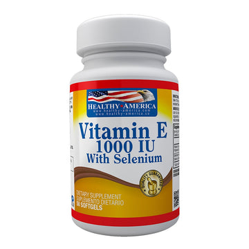Vitamina E 1000 UI + Selenium 50 Softgels — Healthy America