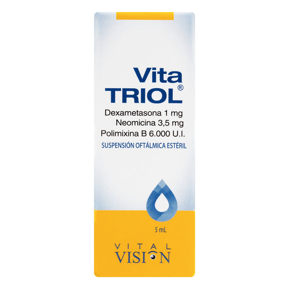 Vitatriol gotas oftálmicas dexametasona polimixina B neomicina 5 ml — Vitalis
