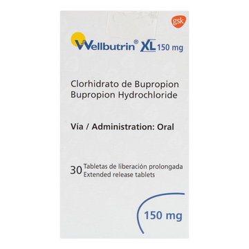 Wellbutrin XL bupropión clorhidrato 150mg 30 tabletas — GlaxoSmithKline