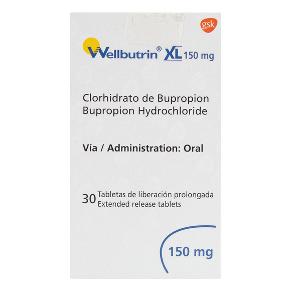 Wellbutrin XL bupropión clorhidrato 150mg 30 tabletas — GlaxoSmithKline