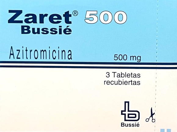 Zaret Azitromicina 500mg 3 tabletas — Bussié